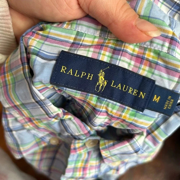 RALPH LAUREN MULTICOLOR PLAID PREPPY BUTTON DOWN SHIRT - Picture 3 of 5